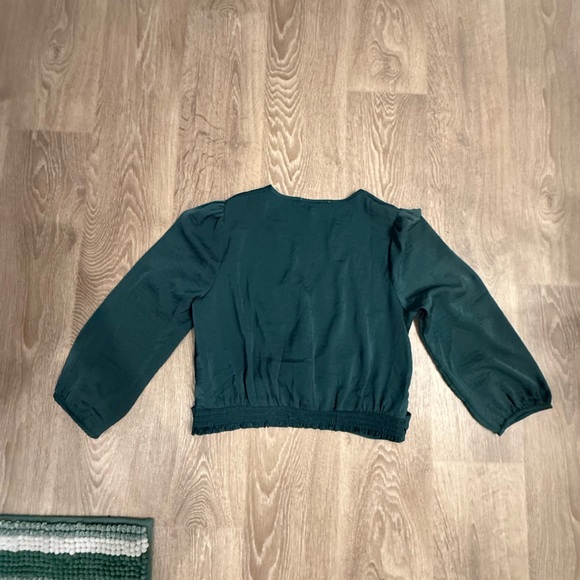 Pink Rose Deep Green Twist Front Blouse - Picture 3 of 3